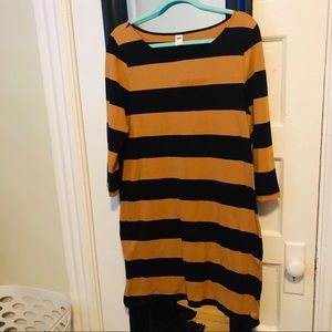 Beige/Black Striped Dress